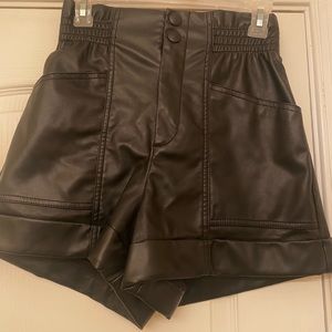 Zara Faux Leather Shorts